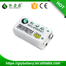 li-polymer 680mah batería de li-ion recargable 9v
